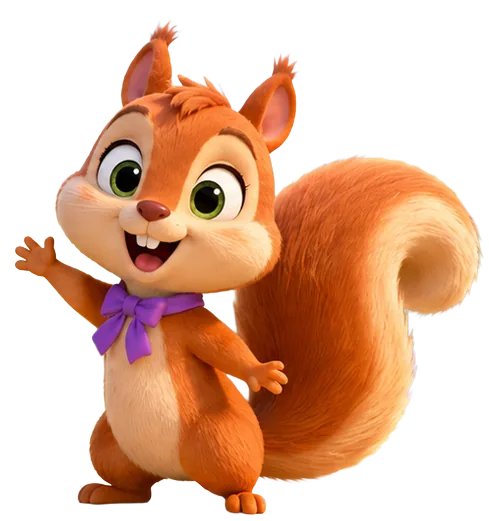 Sammy the Squirrel waving